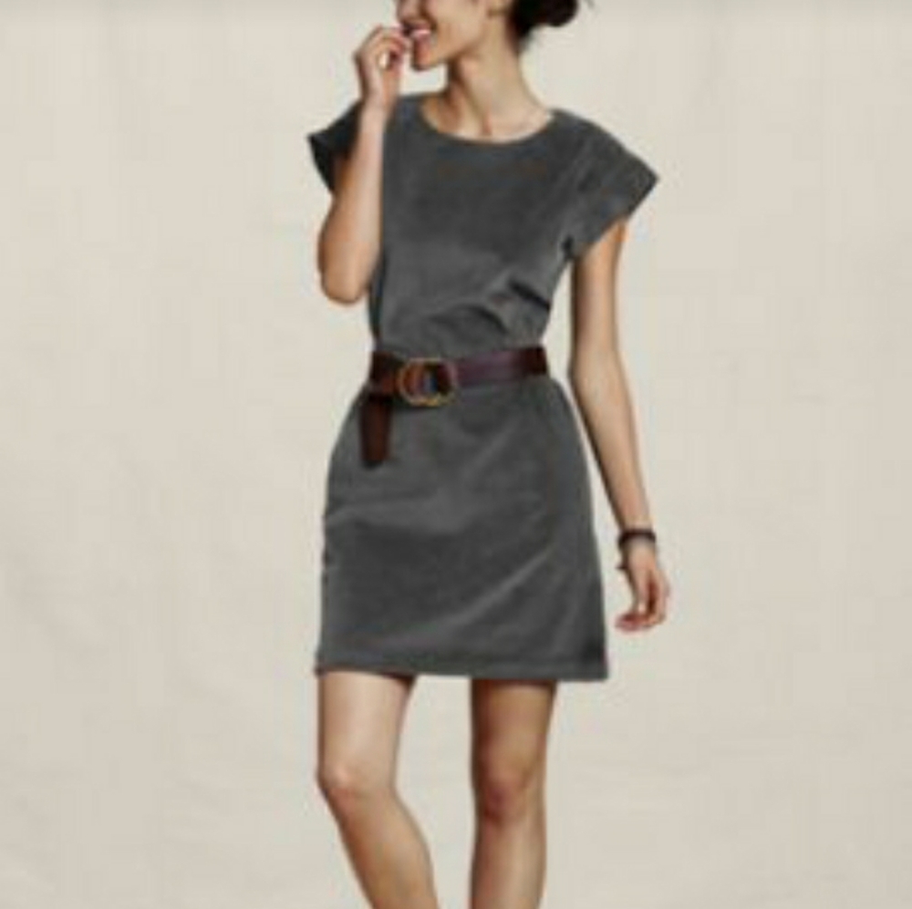 Land's End Canvas Cinched Waist Corduroy Dress